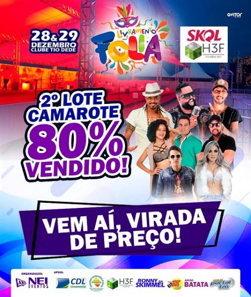 LIVRAMENTO FOLIA: VEM AÍ VIRADA DE PREÇO DO CAMAROTE