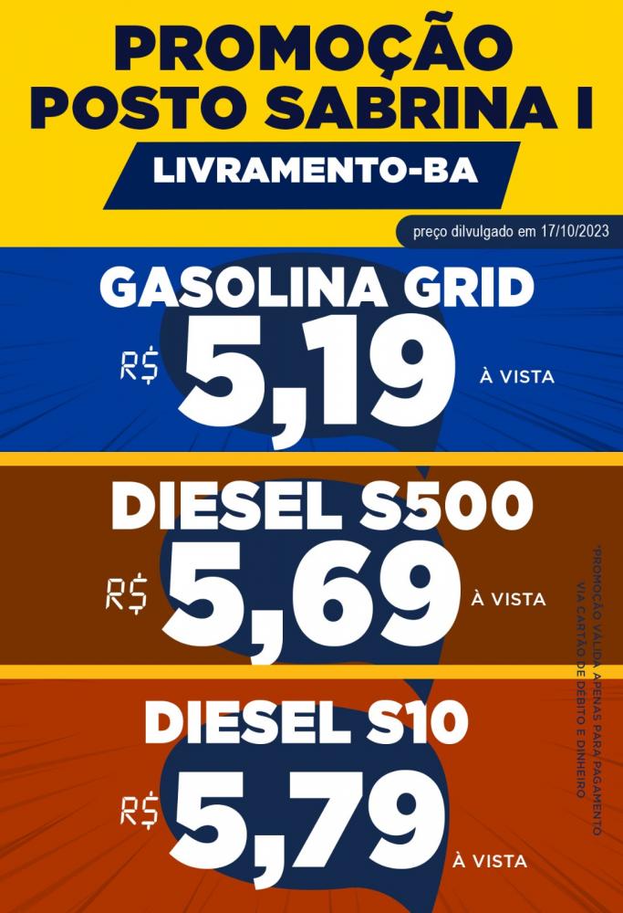 Livramento: Posto Sabrina anuncia gasolina Grid a R$ 5,19, uma das mais baratas da Bahia