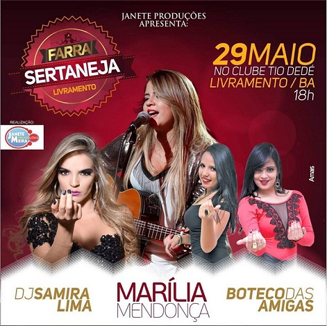 FARRA SERTANEJA COM MARÍLIA MENDONÇA. VOCÊ NÃO PODE PERDER!