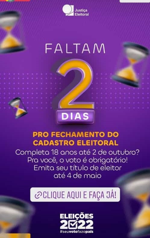 Livramento: Faltam dois dias para o fechamento do Cadastro Eleitoral