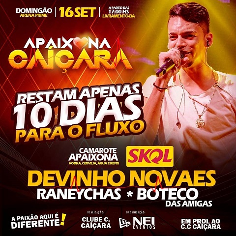 APAIXONA CAIÇARA: FALTAM 10 DIAS PARA O GRANDE SHOW