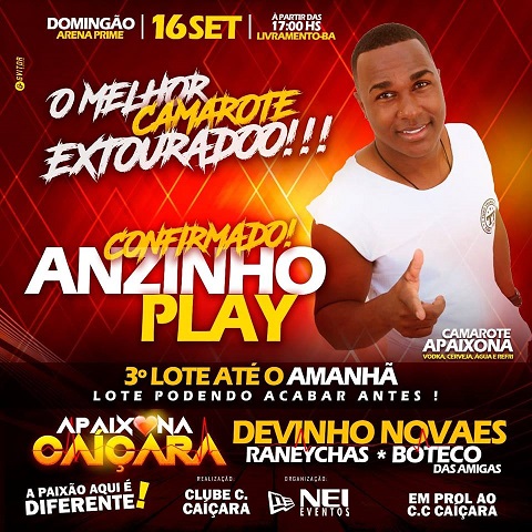 APAIXONA CAIÇARA: CONFIRMADO ANZINHO PLAY NO CAMAROTE!