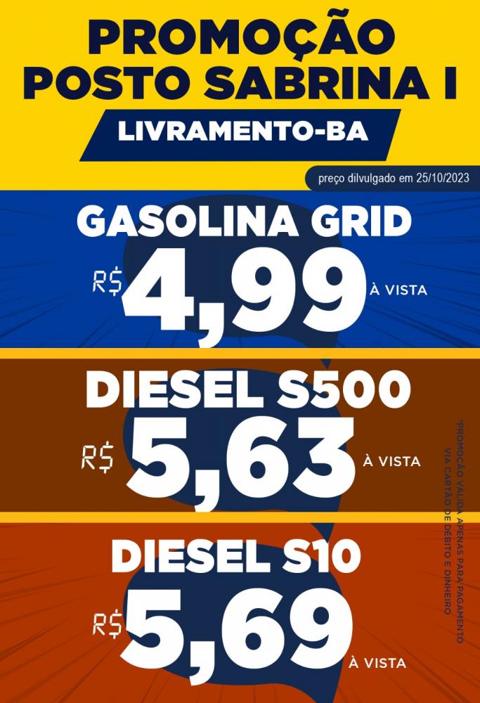 Livramento: Posto Sabrina anuncia gasolina Grid a R$ 4,99, uma das mais baratas do Brasil