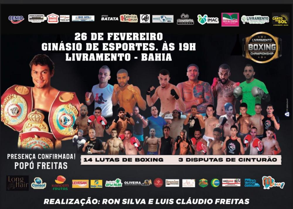Livramento Boxing  Championship acontece dia 26 de fevereiro com a presença do Tetracampeão Mundial  Popó Freitas