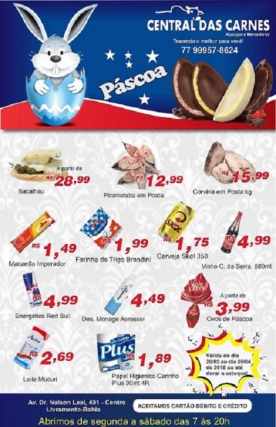 CONFIRA AS OFERTAS DE PÁSCOA DA CENTRAL DAS CARNES