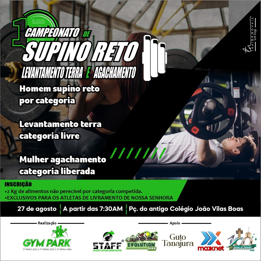 Primeiro Campeonato de Supino Reto em Livramento de Nossa Senhora