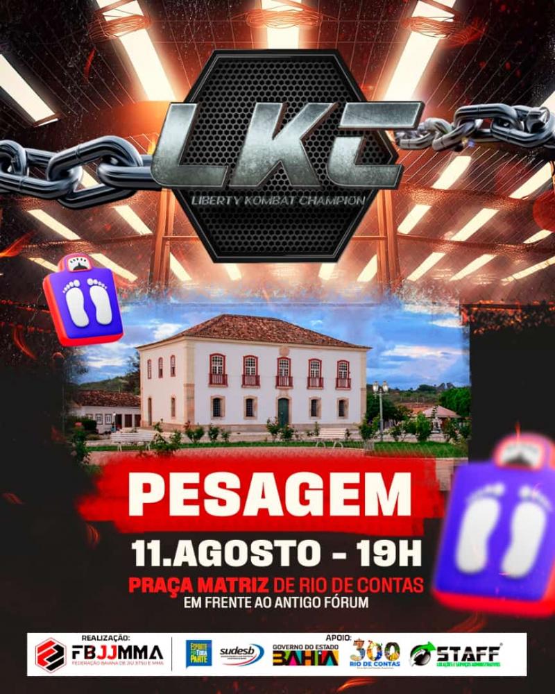 Rio de Contas: LKC acontece neste sábado (12); hoje (11) é dia de pesagem na Praça Matriz às 19:00
