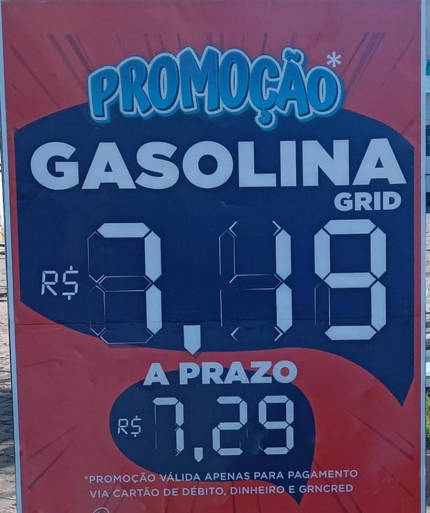 Livramento: Posto de combustível anuncia promoção de gasolina a R$ 7,19 e etanol a R$ 5,49