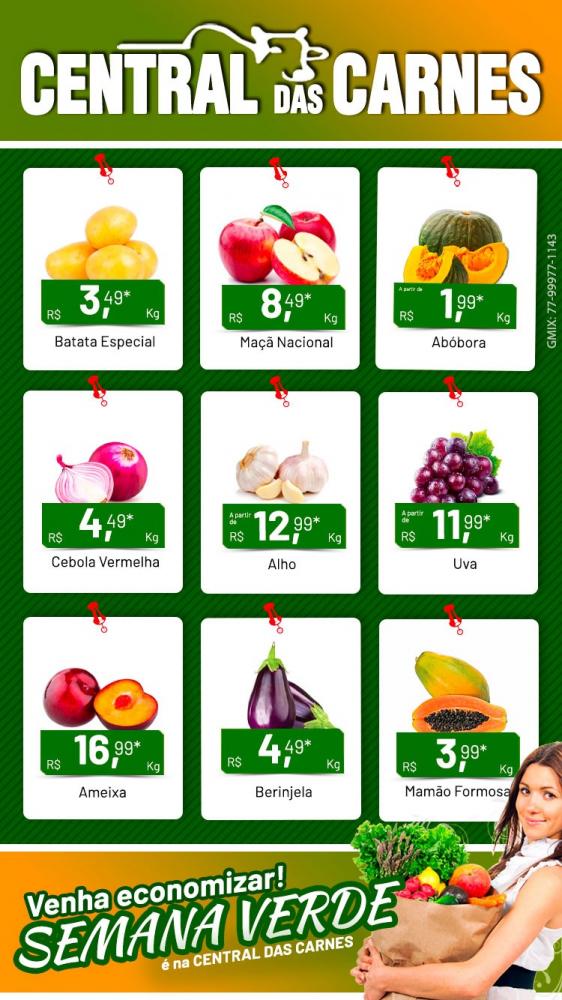 Confira as oferta da Terça Verde na Central das Carnes