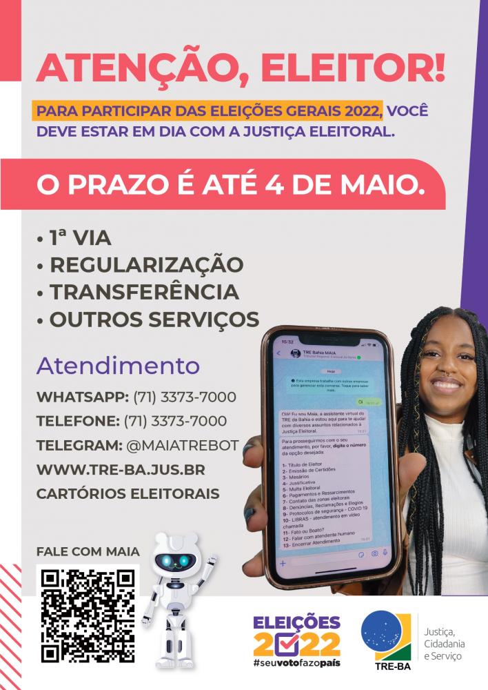 Eleitor tem até 04 de maio para tirar título e realizar outros serviços na Justiça Eleitoral