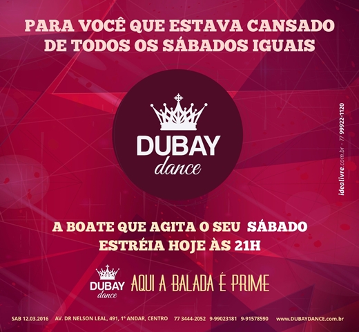 DUBAY DANCE: A BOATE QUE VAI AGITAR O SEU FINAL DE SEMANA