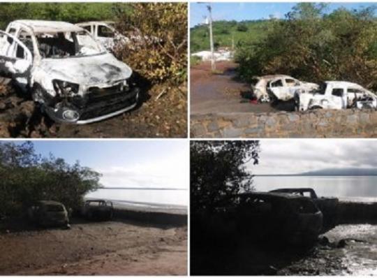 Maragogipe: Bando explode agência, queima carros e foge de barco pelo Paraguaçu