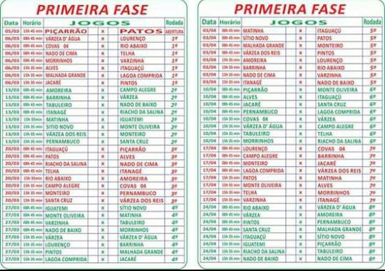LIVRAMENTO: LDL DIVULGOU TABELA DO CAMPEONATO RURAL 2016