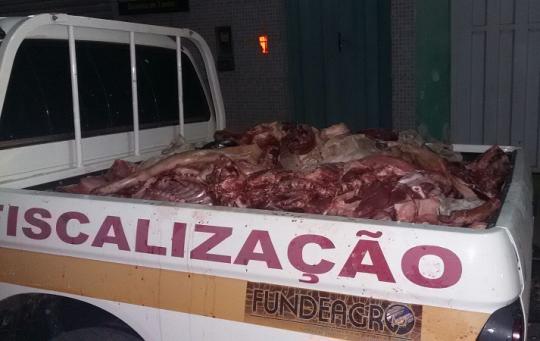 LIVRAMENTO: ADAB REALIZA FISCALIZAÇÃO AO MERCADO DE CARNE COM APOIO DA 46ª CIPM