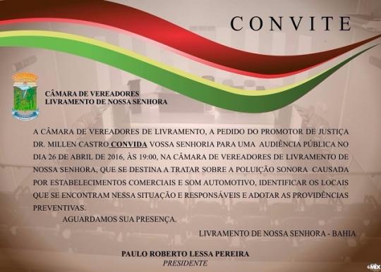 LIVRAMENTO: PROMOTORIA DE JUSTIÇA PROMOVE AUDIÊNCIA PÚBLICA NA CÂMARA MUNICIPAL DE VEREADORES HOJE (26)