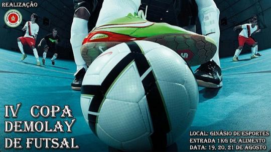 CAPÍTULO LIVRAMENTENSE REALIZARÁ IV COPA DEMOLAY DE FUTSAL NOS DIAS 19, 20 E 21 DE AGOSTO