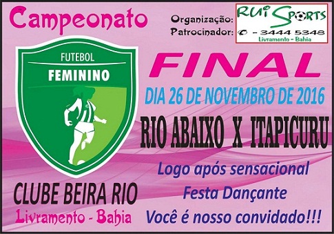 LIVRAMENTO: FINAL DO CAMPEONATO FEMININO DE FUTEBOL ACONTECE NESTE SÁBADO NO CLUBE BEIRA RIO
