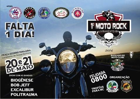 LIVRAMENTO: FALTA 01 DIA PARA 1º MOTO ROCK 2016