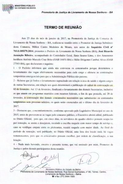 LIVRAMENTO: APROVADOS NO CONCURSO PÚBLICO SERÃO CONVOCADOS NO MÊS DE FEVEREIRO