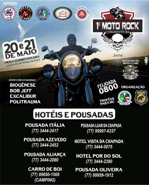 LIVRAMENTO: 1º MOTO ROCK 2016 ACONTECE DIAS 20 E 21 DE MAIO