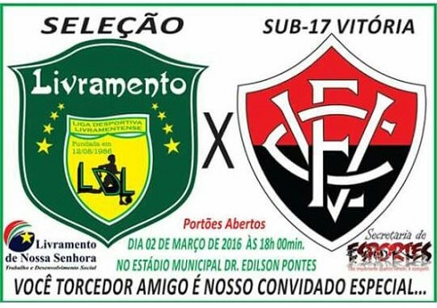SELEÇÃO DE LIVRAMENTO REALIZA JOGO AMISTOSO COM TIME SUB-17 DO VITÓRIA