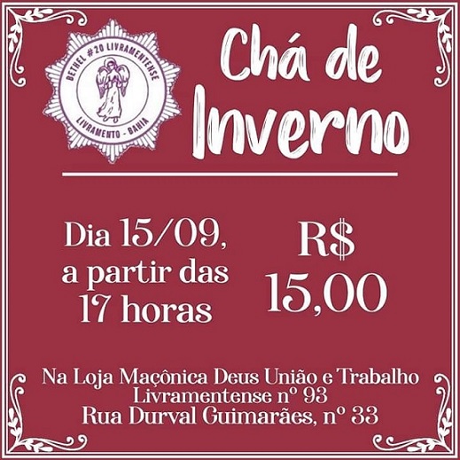 LIVRAMENTO: CHÁ DE INVERNO DAS FILHAS DE JÓ ACONTECE DIA 15/09 ÀS 17 HORAS