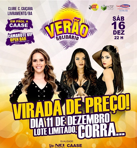 VERÃO SOLIDÁRIO: ADQUIRA LOGO SEU INGRESSO ANTES DA VIRADA DE PREÇO