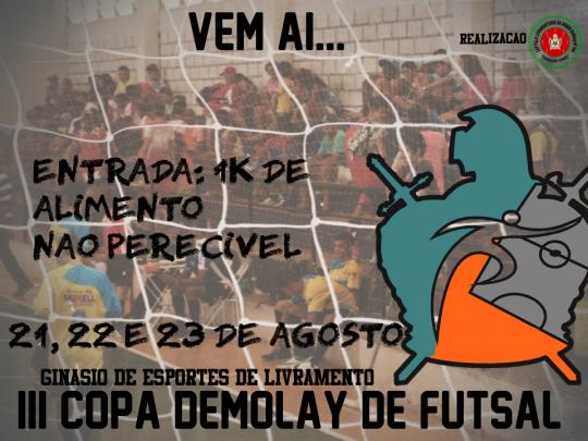 CAPÍTULO LIVRAMENTENSE REALIZARÁ III COPA DEMOLAY DE FUTSAL