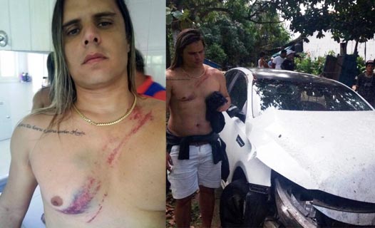  Marlus Viana, ex-vocalista do Calcinha Preta, escapa de acidente grave na BR-101