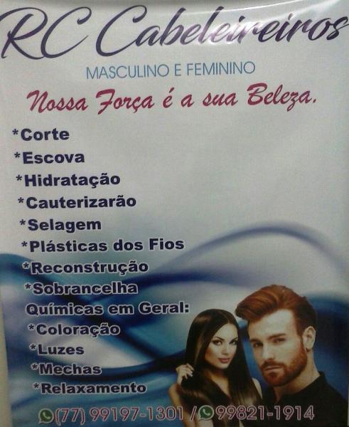 RC CABELEIREIROS: NOSSA FORÇA É A SUA BELEZA