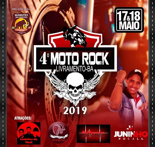 LIVRAMENTO: 4º MOTO ROCK 2019 ACONTECE DIAS 17 E 18 DE MAIO
