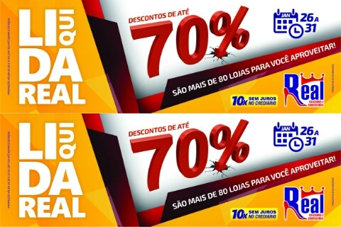 REAL CALÇADOS REALIZA MEGA LIQUIDAÇÃO COM ATÉ 70% DE DESCONTO E PAGAMENTO EM 10X SEM JUROS