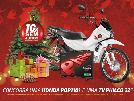 NATAL DE PRÊMIOS: COMPRE NA REAL CALÇADOS E CONCORRA A MOTO E TV