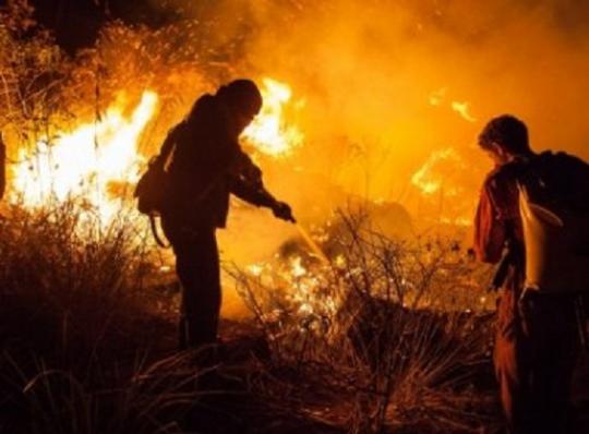 Chapada: Fogo cresce e interdita trilha da ‘Cachoeira da Fumaça’