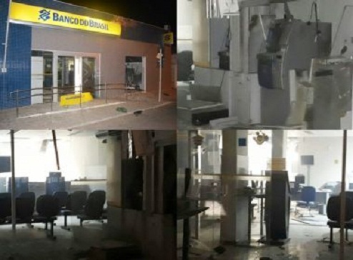 Jaguarari: Quadrilha explode caixas do Banco do Brasil