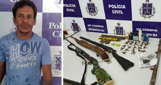 Homem é preso com armas e veículos adulterados em Dom Basílio